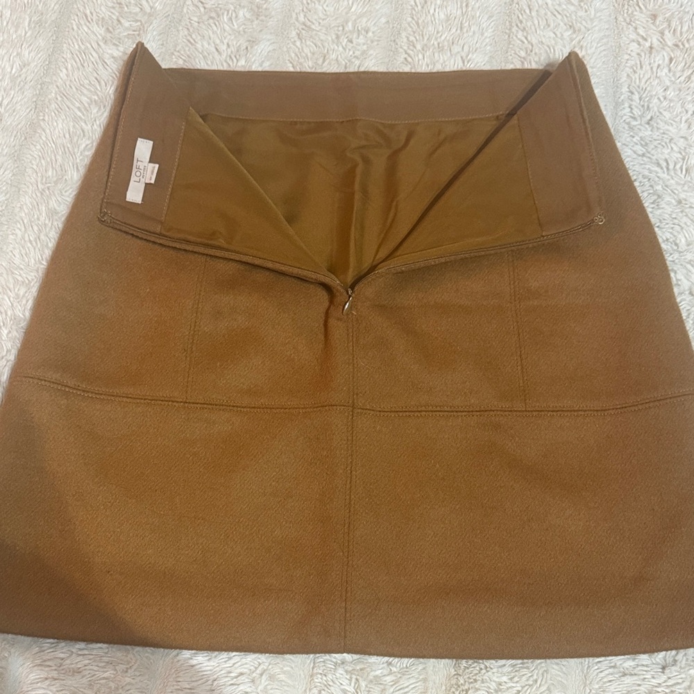 LOFT Tan/Brown Wool Blend Skirt -Size 8P - Picture 6 of 11